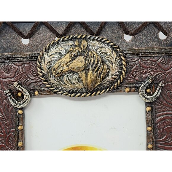 Western Picture Frame4"x6" Decorative‎ Saddle & Horseshoe Design Treasured Times - Picture 5 of 12